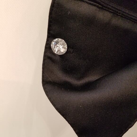 Formal Sheer Black Stretch Button Top Wide Lapels Holiday Party Cruise Plus Sz1X - Picture 5 of 12